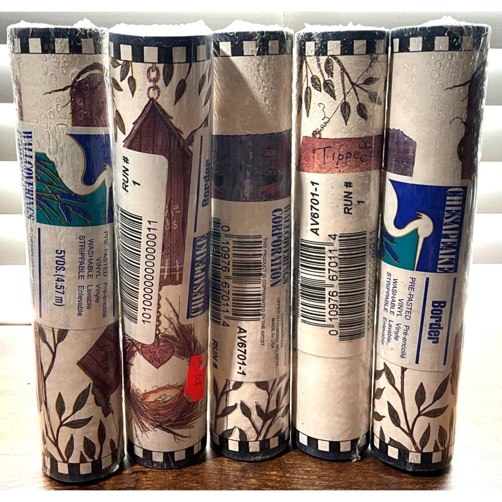 Chesapeake Wallpaper Border 5 Rolls Sealed 25yds Bird Houses & Birds AV6701-1
